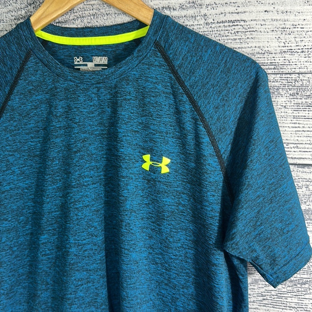 Under Armour Loose Fit Heat Gear Blue Tee Shirt M - Picture 2 of 4